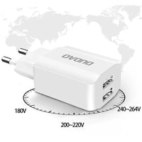 Dudao Dual USB Wall Charger - 2.4A Fast Charging EU Travel Adapter - MIZO.at