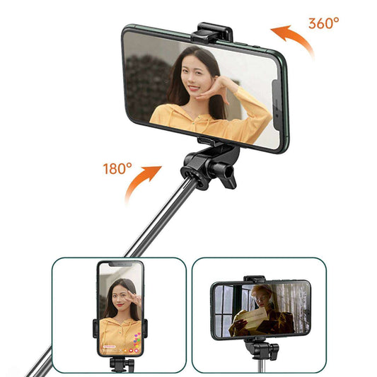 WHS1Y Selfie Stick & Stativ 1m – Teleskop-Handystativ mit Bluetooth - MIZO.at