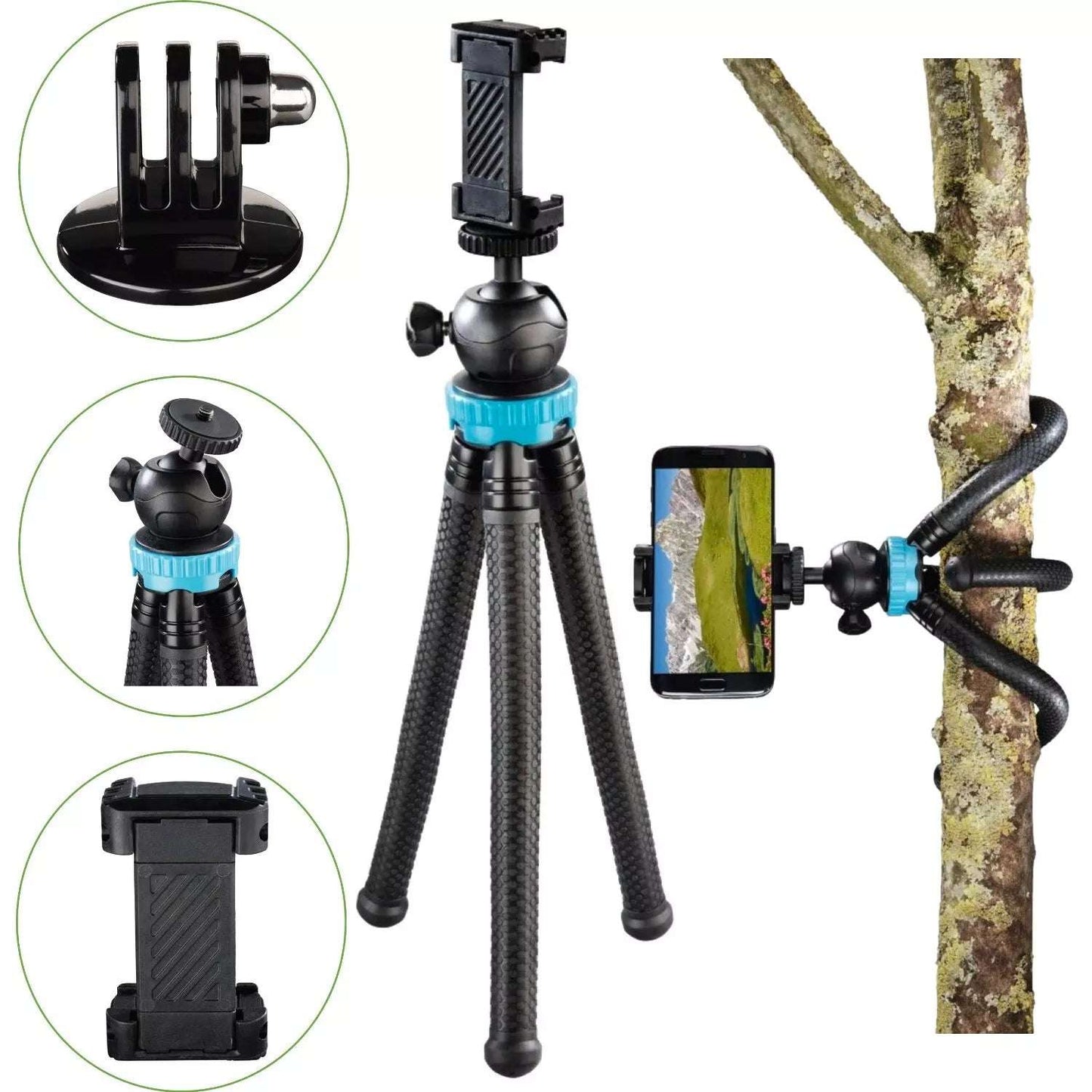 Hama 3-in-1 FlexPro Mini Tripod | 27cm, Flexible Legs, Blue - MIZO.at