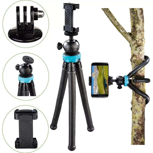 Hama 3-in-1 FlexPro Mini-Stativ 27cm mit flexiblen Beinen, Blau - MIZO.at
