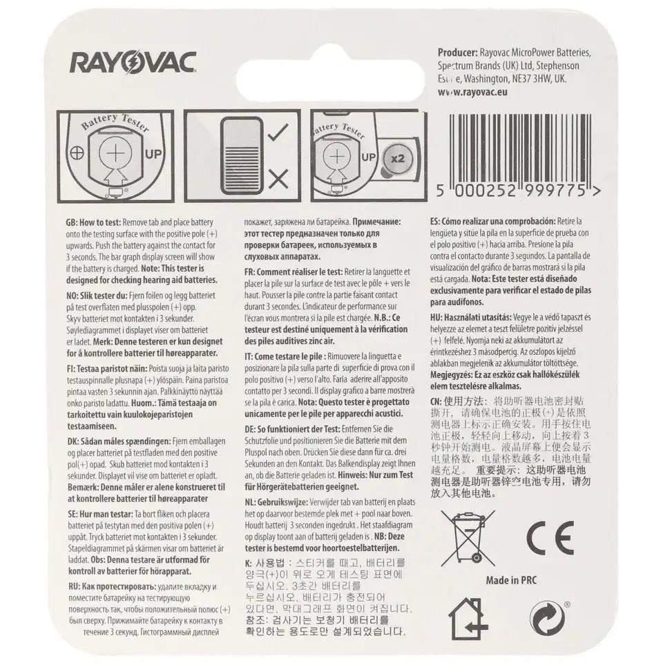 Hörgeräte Batterie Tester Prüfgerät Rayovac - MIZO.at