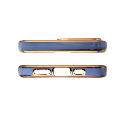 Blau iPhone 12 Pro Max Case – Goldrahmen Farbwechsel Schutzcover Premium - MIZO.at