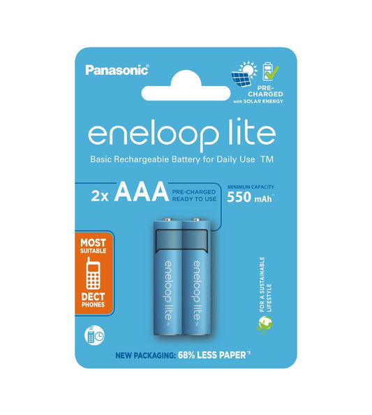 Panasonic Eneloop Lite NEW AAA 550mAh Akku 2er Pack BK-4LCCE - MIZO.at